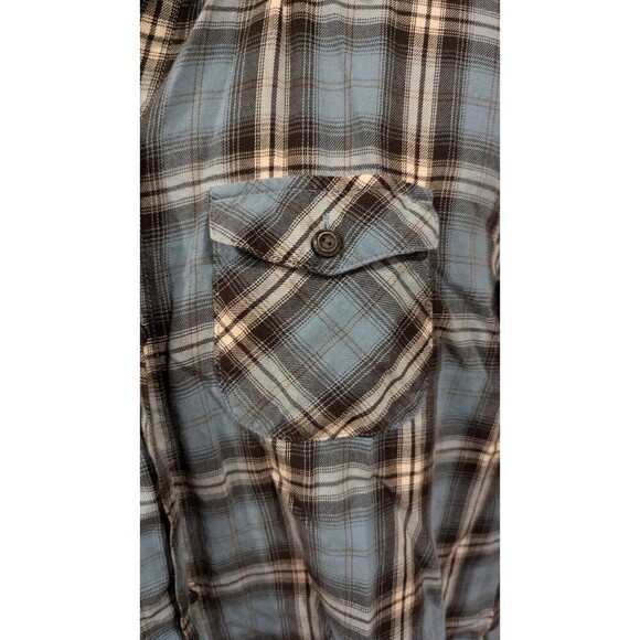 J. Jill‎ Shirt Womens Sz. PS Blue Preppy Plaid Soft Stretch Blouse Brunch Fall - Picture 4 of 4